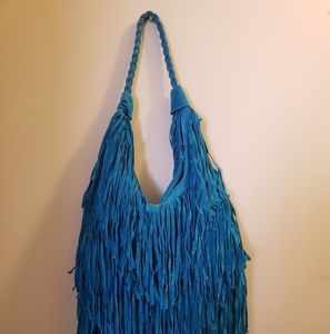 Faux Suede Shingle shoulder purse